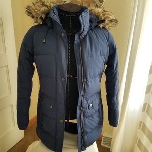 Lands' End down filled coat. Navy Blue.